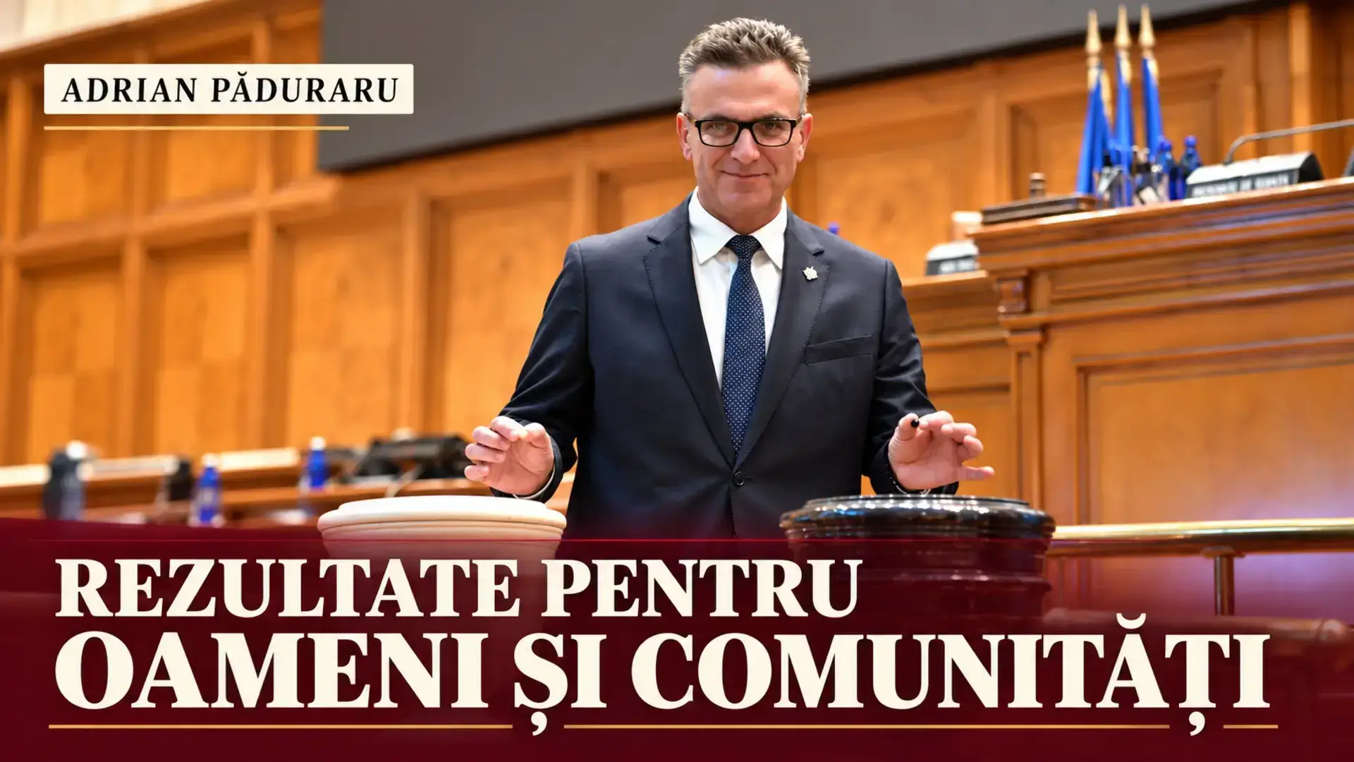 Adrian Păduraru la vot în Parlament, pe coperta despre rezultate pentru oameni și comunități