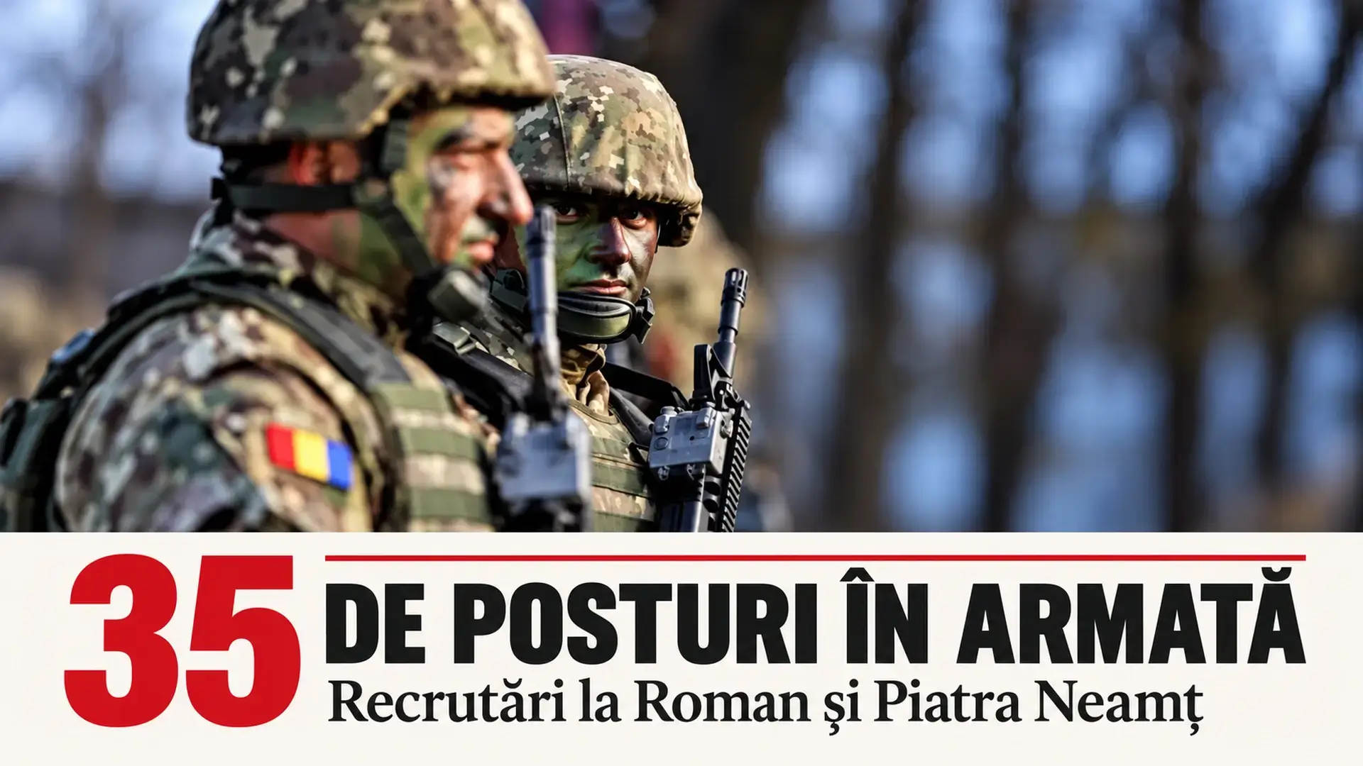 Militari români pe coperta articolului despre recrutarea de soldați și gradați profesioniști în Neamț